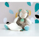 Baby Nat' Frisounours renard doudou peluche avec mouchoir gris et bleu