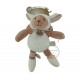 Doudou pantin mouton brebis beige écru oreilles rayées BABYNAT