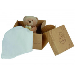 Doudou ours marron avec mouchoir boite fleur Doudou et compagnie - NEUF -