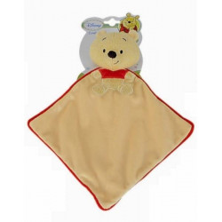 Doudou Winnie 3D tête tricot sur losange jaune DISNEY NICOTOY