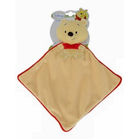 Doudou Winnie 3D tête tricot sur losange jaune DISNEY NICOTOY