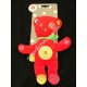 Doudou peluche pantin chien ours rouge cocard rétro NICOTOY - NEUF -