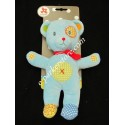 Doudou peluche pantin chien ours bleu cocard NICOTOY - NEUF -